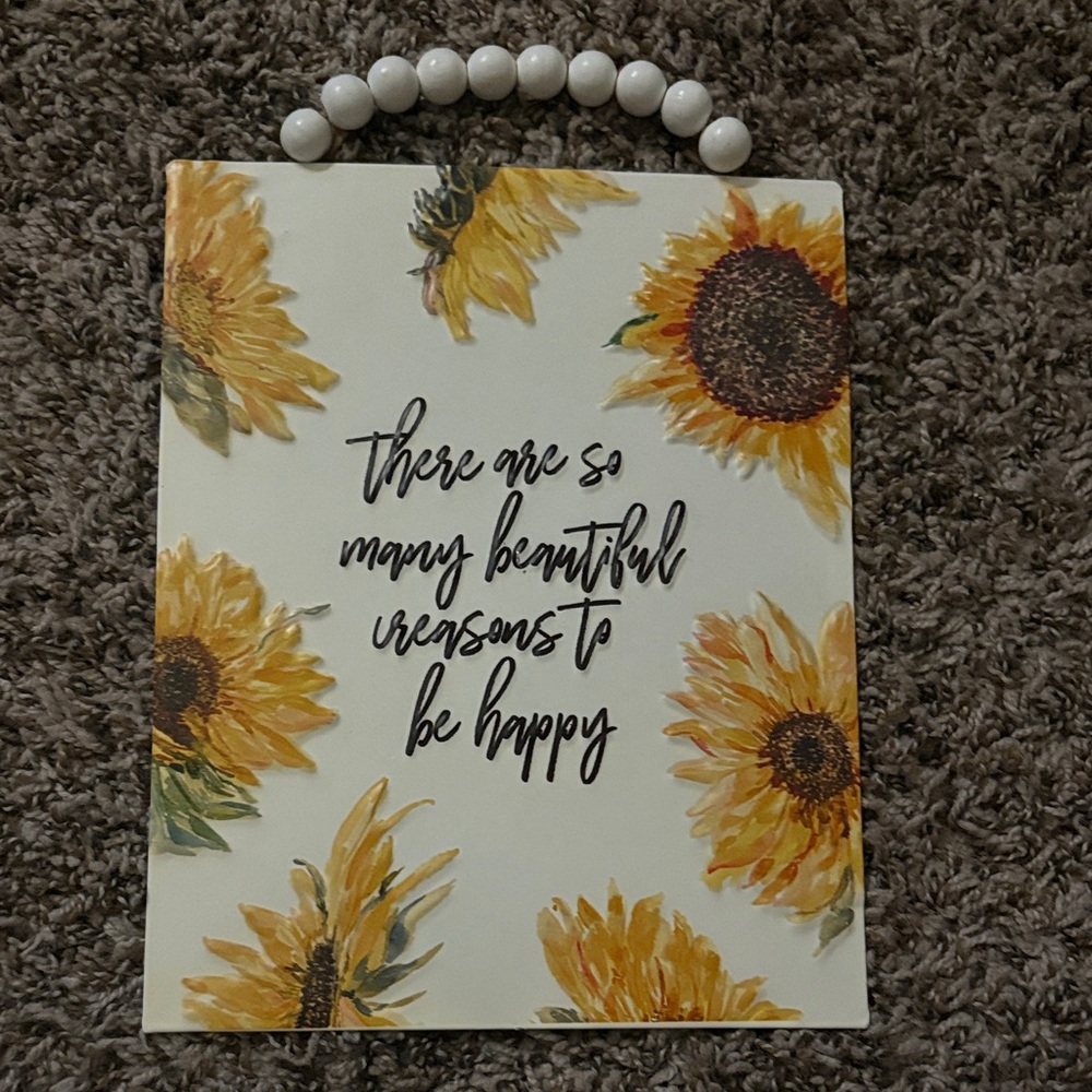Sunflower Wall Decor with Inspirational Quotes